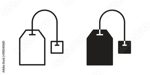 Tea bag icon set. line art vector icon for apps and websites