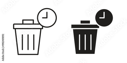 Time waste icon set. line art vector icon for apps and websites