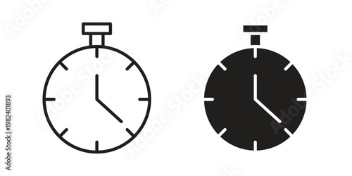 Timer clock icon set. line art vector icon for apps and websites
