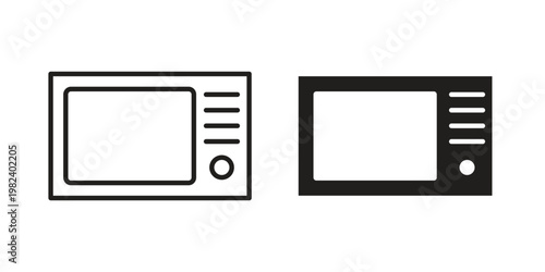Tv retro icon set. line art vector icon for apps and websites