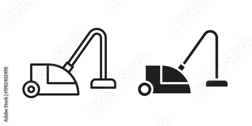 Vacuum cleaner icon set. line art vector icon for apps and websites