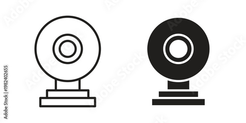 Webcam icon set. line art vector icon for apps and websites