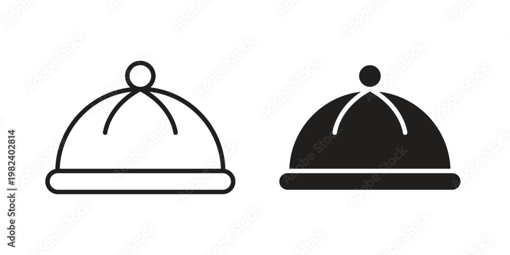 Fototapeta premium Winter hat icon set. line art vector icon for apps and websites