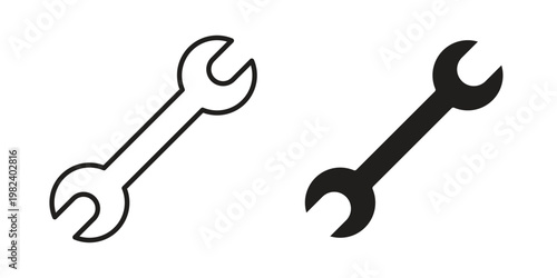 Wrench icon set. line art vector icon for apps and websites