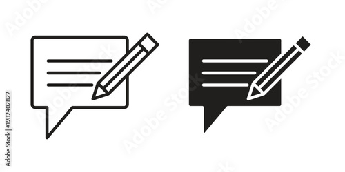 Writing feedback icon set. line art vector icon for apps and websites