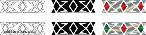 Geometric pattern variations abstract diamond shapes in black white and colored versions for design backgrounds