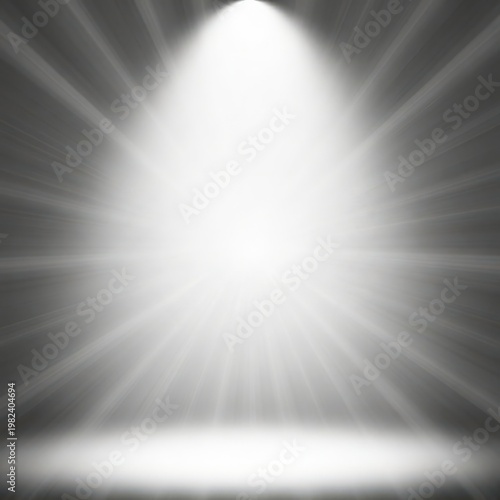Spotlight shining brightly on empty stage with rays of light  beam