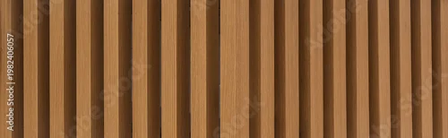 Obraz  z motywem Modern architectural background of vertical wooden slats with natural grain and depth.