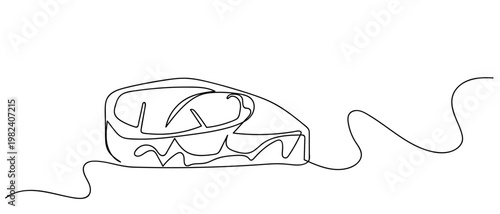 continuous line style Fresh meat for making steak. Minimalist vector illustration isolated on white background Editable stroke.