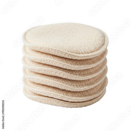 Stack of soft, textured cotton or linen cleaning cloths