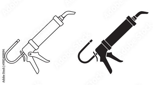 Illustration of two caulking guns isolated on Transparent Background for construction and DIY projects