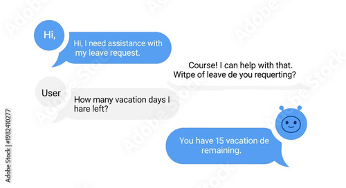 Chat conversation about requesting and managing vacation leave days.