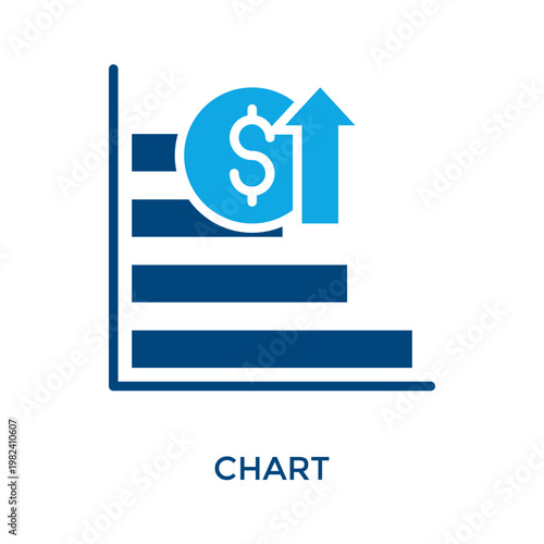 Chart Icon Dual Tone Style. Vector Illustration For Graphic Design