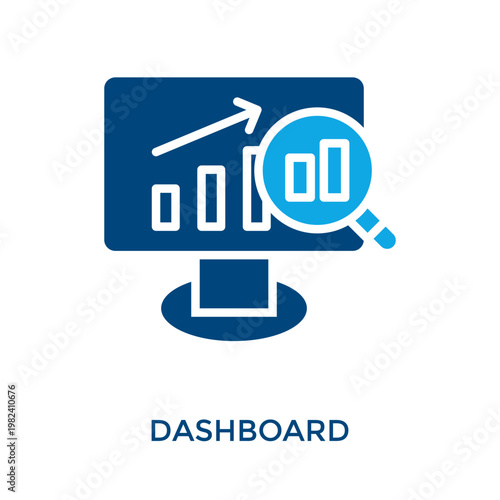 Dashboard Icon Dual Tone Style. Vector Illustration For Graphic Design