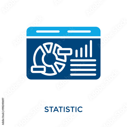 Statistic Icon Dual Tone Style. Vector Illustration For Graphic Design