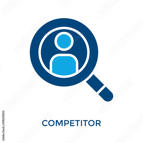 Competitor Icon Dual Tone Style. Vector Illustration For Graphic Design