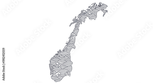 Map of Norway in outline style.