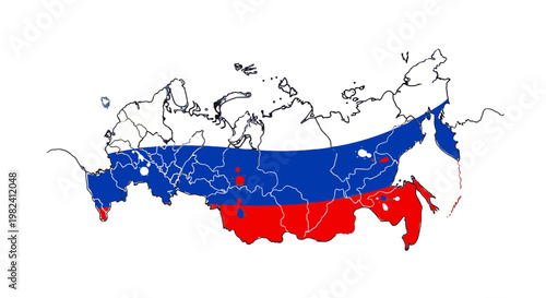 Map of Russia with colored regions.