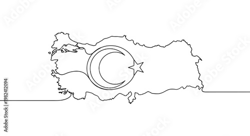 Turkey map with flag illustration.