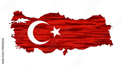 Turkish flag on a map background.