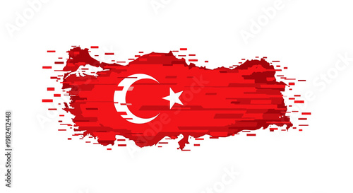 Turkish flag with grunge effect.