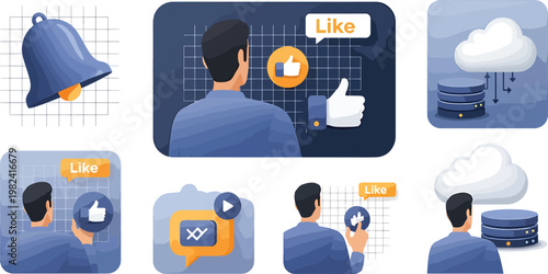 Man interacting with social media 1.