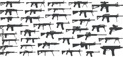 Assortment of Silhouette Firearms and Rifles spi5 illustration