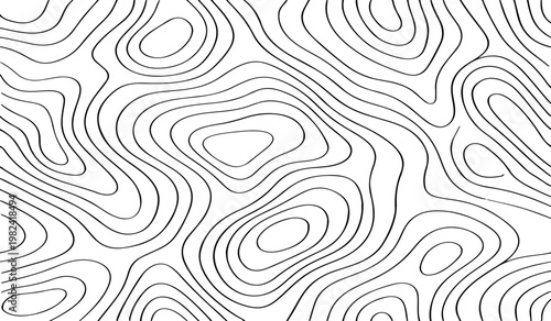topographic contour map, abstract terrain lines, monochrome vector design, Ideal for backgrounds, posters, wallpapers.