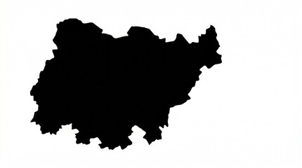 Slovenia black silhouette map on white background