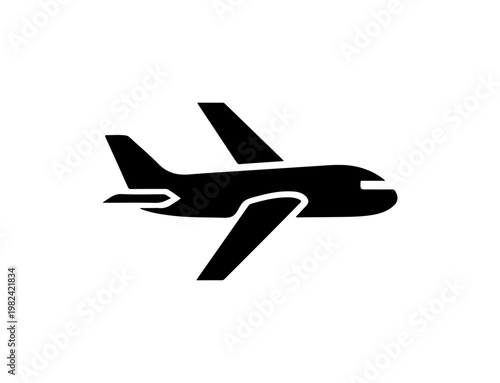 Minimalist Black Airplane Vector Icon