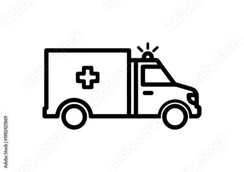 Ambulance Vehicle Icon - Medical Emergency Service Symbol