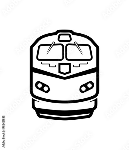 Minimalist Front View Train Vector Icon