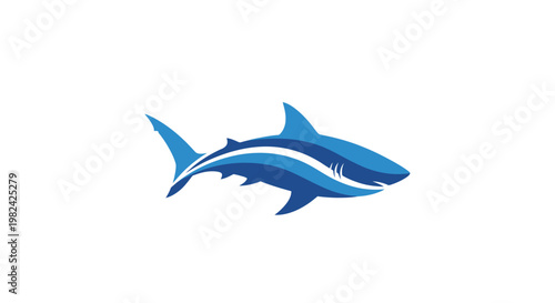 Blue shark swimming in ocean waters.