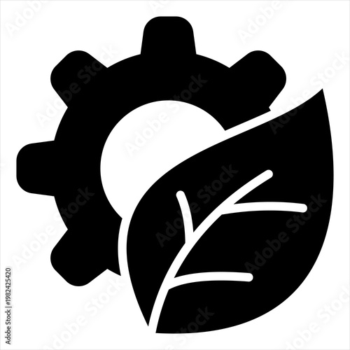 Sustainability Single Icon Glyph Black