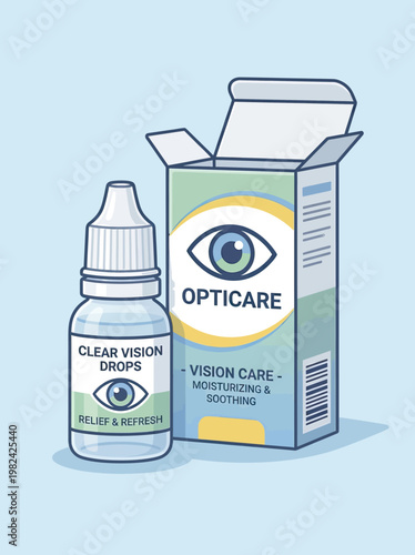 Eye care vision clear drops bottle.