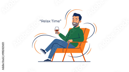 Man enjoying a relaxing moment with a drink, embodying leisure and personal time