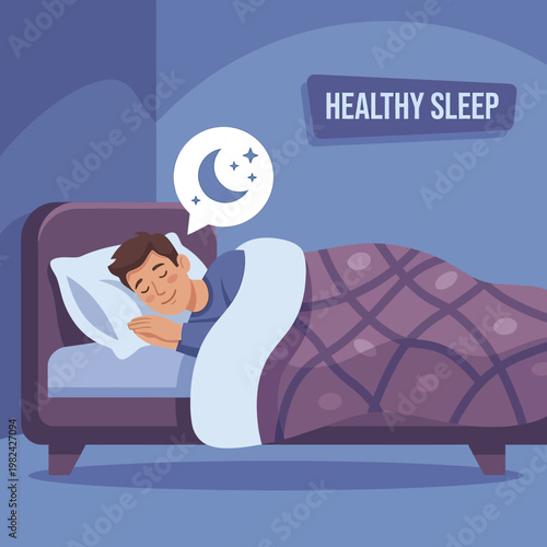 Man Sleeping Peacefully in Bed 1.