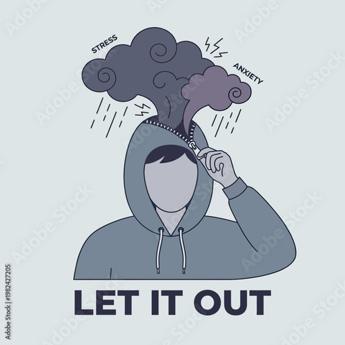 Person feeling stressed and anxious inside.