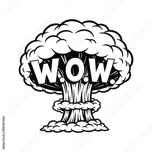 Explosive Mushroom Cloud Illustration for Impactful Visuals