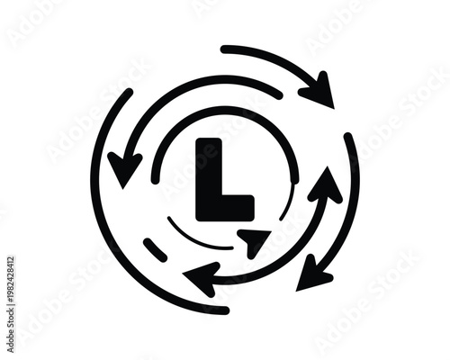 Low pressure system vector icon with arrows flow symbol.