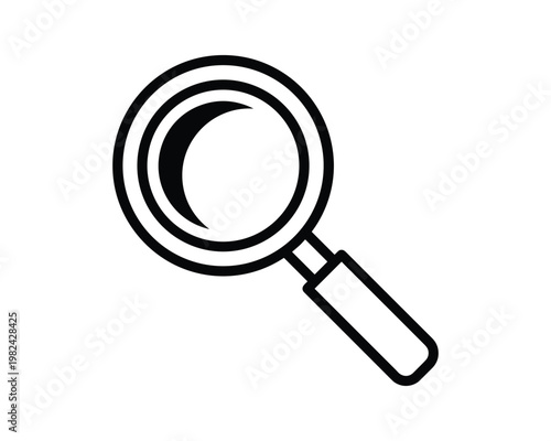 Magnifying glass vector icon for search and discovery projects