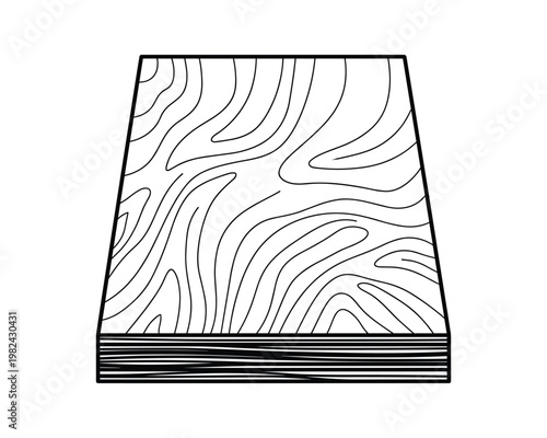 Plywood Texture Vector Line Art Design