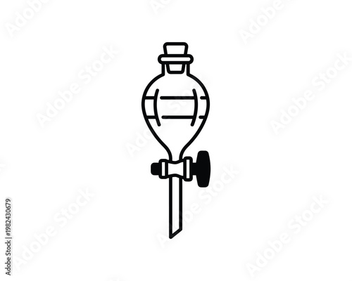 Separatory funnel vector, lab glassware apparatus