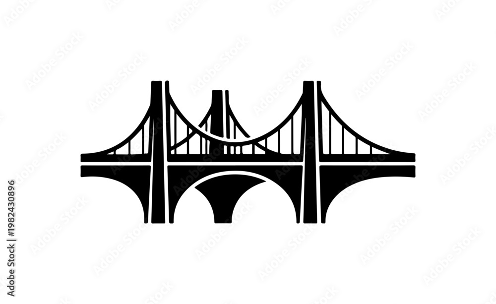 Fototapeta premium Minimalist Bridge Icon Vector Art