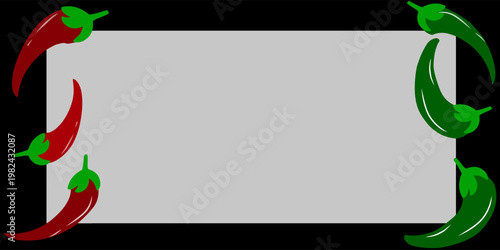 Chili pepper illustrations. Hand-drawn illustrations of ripe and unripe chili peppers.