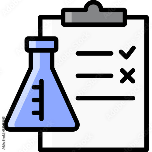 hypothesis icon illustration design with filled outline