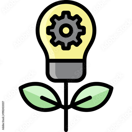 bio energy icon illustration design with filled outline