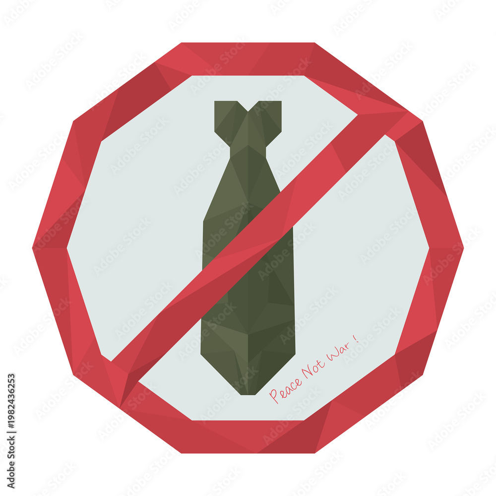 Obraz premium Abstract no atomic bomb polygon signage isolated