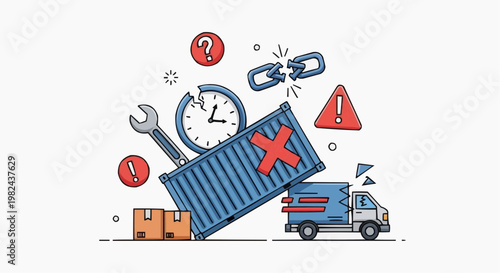 A vector icon set of transport vehicles like a truck car and bus with 2009 New Year delivery symbols for a shipping business service