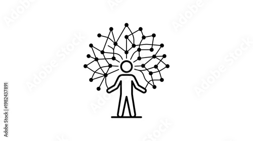 Abstract Concept of Human Mind Exploring Connections